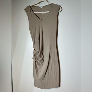 Beige James Perse size3medium ruched sleeveless dress